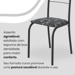 Conjunto Sala de Jantar Mesa Quadrada 70x70cm Tampo Granito Topázio 4 Cadeiras Rio - 6