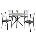 Ver imagem 2 de Conjunto Sala de Jantar Mesa Quadrada 70x70cm Tampo Granito Topázio 4 Cadeiras Rio