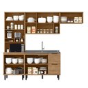 Ver imagem 2 de Cozinha Modulada Toscana 4 Peças Mdf com Aéreo 1200 Porta de Vidro e Paneleiro