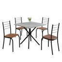 Ver imagem 2 de Conjunto Sala de Jantar Mesa Quadrada 70x70cm Tampo Granito Topázio 4 Cadeiras Rio
