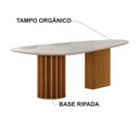 Ver imagem 1 de Conjunto Sala de Jantar Mesa Orgânica 200cm 6 Cadeiras Belle com Tampo Vidro Cinamomo/Sintético Terr