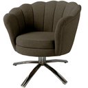 Ver imagem 4 de Kit Duas Poltronas Giratórias Pétala em Linho Premium 04-marrom Sua Casa Decorações