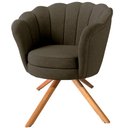 Ver imagem 3 de Kit Duas Poltronas Giratórias Pétala em Linho Premium 04-marrom Sua Casa Decorações