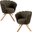 Ver imagem 1 de Kit Duas Poltronas Giratórias Pétala em Linho Premium 04-marrom Sua Casa Decorações