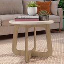 Ver imagem 1 de Mesa Centro Redonda 65cm para Sala Mdf Rexxar Off/carvalho A09 - Mpozenato