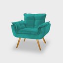 Ver imagem 2 de Conjunto 2 Poltronas Decorativas Para Sala Opala Pés Palito Suede Azul Tifany FR Poltronas
