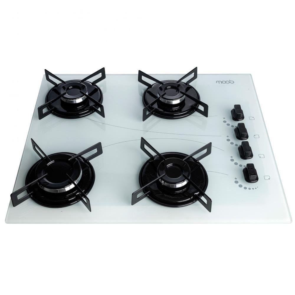 Cooktop 4 Bocas a Gás Moob Ultra Chama Acendimento Automatico Bivolt Branco - 3