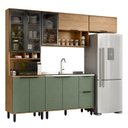 Ver imagem 3 de Cozinha Modulada Toscana 4 Peças Mdf com Aéreo 1200 Porta de Vidro e Paneleiro