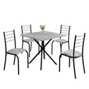 Ver imagem 2 de Conjunto Sala de Jantar Mesa Quadrada 70x70cm Tampo Granito Topázio 4 Cadeiras Rio
