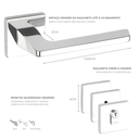 Ver imagem 3 de Fechadura de Porta Quadra Haga Sara 55mm Interna - Cromado