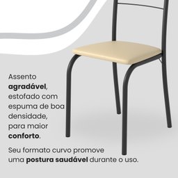 Conjunto Sala de Jantar Mesa Quadrada 70x70cm Tampo Granito Topázio 4 Cadeiras Rio - 6