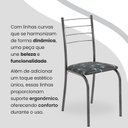 Ver imagem 7 de Conjunto Sala de Jantar Mesa Quadrada 70x70cm Tampo Granito Topázio 4 Cadeiras Rio Prata/Preto Floral/Mart