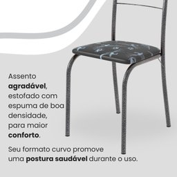 Conjunto Sala de Jantar Mesa Quadrada 70x70cm Tampo Granito Topázio 4 Cadeiras Rio - 6