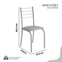 Ver imagem 4 de Conjunto Sala de Jantar Mesa Quadrada 70x70cm Tampo Granito Topázio 4 Cadeiras Rio Prata/C. Marrom/Mart