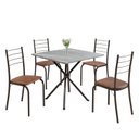 Ver imagem 2 de Conjunto Sala de Jantar Mesa Quadrada 70x70cm Tampo Granito Topázio 4 Cadeiras Rio