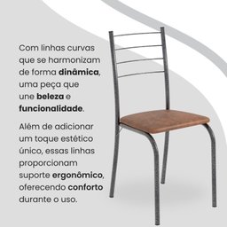 Conjunto Sala de Jantar Mesa Quadrada 70x70cm Tampo Granito Topázio 4 Cadeiras Rio - 7