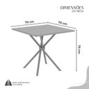 Ver imagem 3 de Conjunto Sala de Jantar Mesa Quadrada 70x70cm Tampo Granito Topázio 4 Cadeiras Rio Prata/C. Marrom/Mart