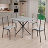 Conjunto Sala de Jantar Mesa Quadrada 70x70cm Tampo Granito Topázio 4 Cadeiras Rio - 1