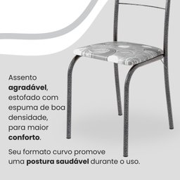 Conjunto Sala de Jantar Mesa Quadrada 70x70cm Tampo Granito Topázio 4 Cadeiras Rio - 7
