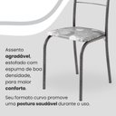 Ver imagem 7 de Conjunto Sala de Jantar Mesa Quadrada 70x70cm Tampo Granito Topázio 4 Cadeiras Rio Prata/Paraopeba/Mart