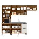 Ver imagem 2 de Cozinha Modulada Toscana 4 Peças Mdf com Aéreo 1200 Porta de Vidro e Paneleiro