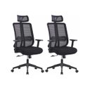 Ver imagem 1 de Kit 2 Cadeiras para Escritório Presidente Tela Mesh Comfort Plus Preto
