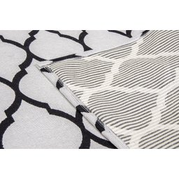 Kit Tapetes e Passadeira De Cozinha 3 Peças Antiderrapante Arabesco Geométrico Branco e Preto - 6