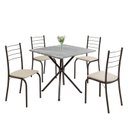 Ver imagem 2 de Conjunto Sala de Jantar Mesa Quadrada 70x70cm Tampo Granito Topázio 4 Cadeiras Rio