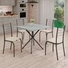 Conjunto Sala de Jantar Mesa Quadrada 70x70cm Tampo Granito Topázio 4 Cadeiras Rio - 1