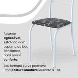 Conjunto Sala de Jantar Mesa Quadrada 70x70cm Tampo Granito Topázio 4 Cadeiras Rio - 6