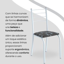 Conjunto Sala de Jantar Mesa Quadrada 70x70cm Tampo Granito Topázio 4 Cadeiras Rio - 7
