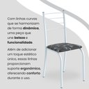 Ver imagem 7 de Conjunto Sala de Jantar Mesa Quadrada 70x70cm Tampo Granito Topázio 4 Cadeiras Rio Branco/Preto Floral