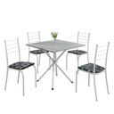 Ver imagem 2 de Conjunto Sala de Jantar Mesa Quadrada 70x70cm Tampo Granito Topázio 4 Cadeiras Rio