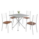 Ver imagem 2 de Conjunto Sala de Jantar Mesa Quadrada 70x70cm Tampo Granito Topázio 4 Cadeiras Rio Branco/C. Marrom