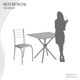 Conjunto Sala de Jantar Mesa Quadrada 70x70cm Tampo Granito Topázio 4 Cadeiras Rio - 5