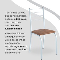 Conjunto Sala de Jantar Mesa Quadrada 70x70cm Tampo Granito Topázio 4 Cadeiras Rio - 7