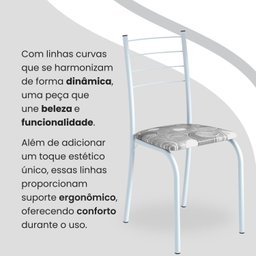 Conjunto Sala de Jantar Mesa Quadrada 70x70cm Tampo Granito Topázio 4 Cadeiras Rio - 7