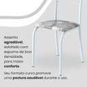 Ver imagem 6 de Conjunto Sala de Jantar Mesa Quadrada 70x70cm Tampo Granito Topázio 4 Cadeiras Rio