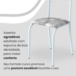 Conjunto Sala de Jantar Mesa Quadrada 70x70cm Tampo Granito Topázio 4 Cadeiras Rio - 6