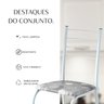 Conjunto Sala de Jantar Mesa Quadrada 70x70cm Tampo Granito Topázio 4 Cadeiras Rio - 11