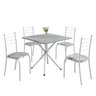 Conjunto Sala de Jantar Mesa Quadrada 70x70cm Tampo Granito Topázio 4 Cadeiras Rio - 2