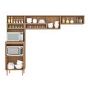Ver imagem 4 de Cozinha Modulada 3 Peças com Paneleiro Torre Quente e 2 Armários Aéreos Marti Yescasa Mel/Fendi Cinza