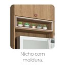 Ver imagem 5 de Cozinha Modulada 3 Peças com Paneleiro Torre Quente e 2 Armários Aéreos Marti Yescasa Mel/Fendi Cinza