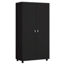 Ver imagem 1 de Armario Multiuso 2 Portas com Rodizio 86 Cm Ar70 Preto Dtall