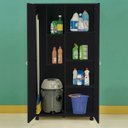 Ver imagem 5 de Armario Multiuso 2 Portas com Rodizio 86 Cm Ar70 Preto Dtall