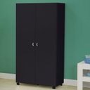 Ver imagem 2 de Armario Multiuso 2 Portas com Rodizio 86 Cm Ar70 Preto Dtall