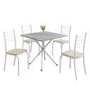 Ver imagem 2 de Conjunto Sala de Jantar Mesa Quadrada 70x70cm Tampo Granito Topázio 4 Cadeiras Rio