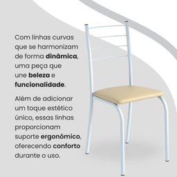 Conjunto Sala de Jantar Mesa Quadrada 70x70cm Tampo Granito Topázio 4 Cadeiras Rio - 7