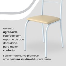 Conjunto Sala de Jantar Mesa Quadrada 70x70cm Tampo Granito Topázio 4 Cadeiras Rio - 6
