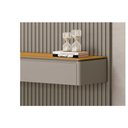 Ver imagem 3 de Home P/ Tv até 75 Pol Modular 1.8 Ripado C/ 2 Portas 1 Prat. 180x250cm Tauari/gris Fosco - Linea